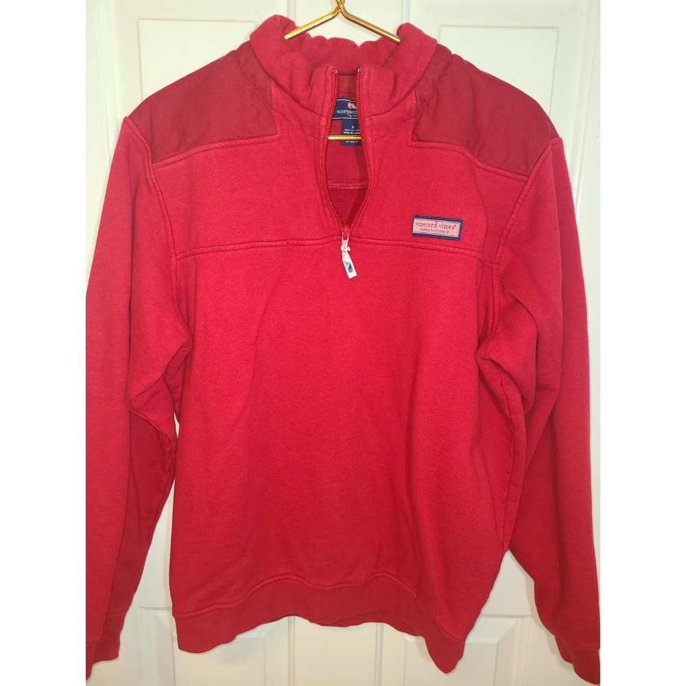 Vineyard Vines Men’s Red Half-Zip V-Neck Sweater
